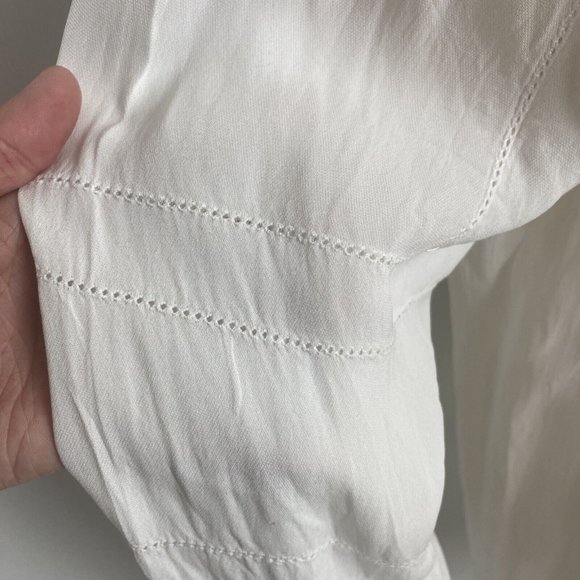 Witchery Size 10 Women's Top Blouse White Relaxed Long Sleeve - Picture 5 of 11